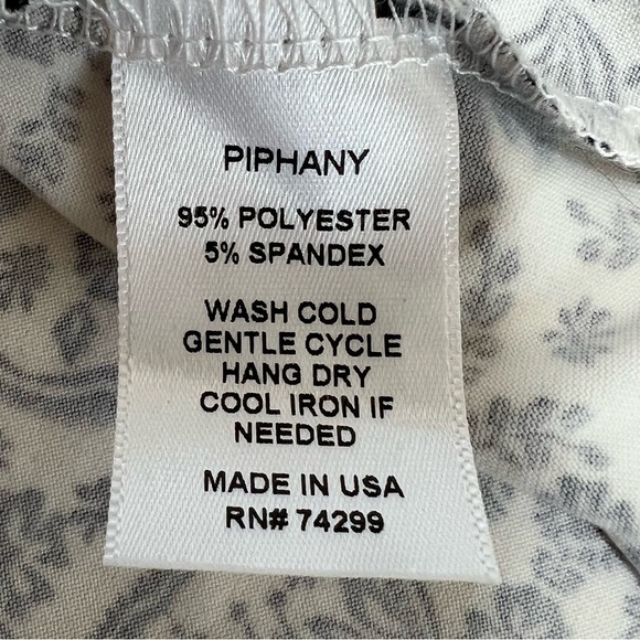 NWT PIPHANY IBIZA Sleeveless Black White Floral Tunic Tank Top Women's Size XL - Picture 15 of 16